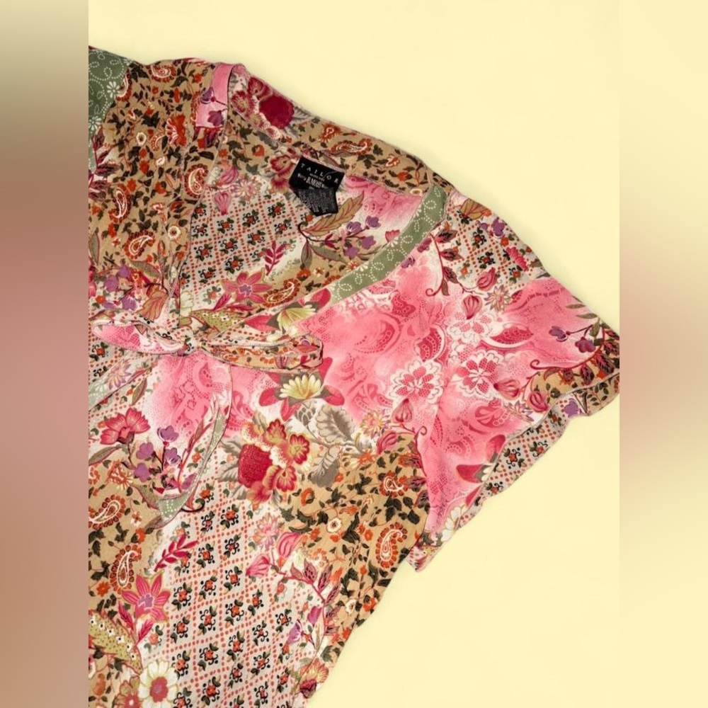 Tailor B. Moss Multicolor Patchwork Blouse - image 2